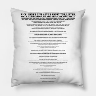 Monologue walking to the river guy - black print Pillow