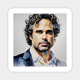 watercolor painting with Mark Ruffalo Magnet