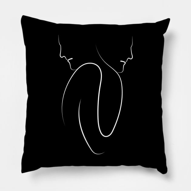 Self Love : making peace with oneself | One Line Drawing | One Line Art | Minimal | Minimalist Pillow by One Line Artist