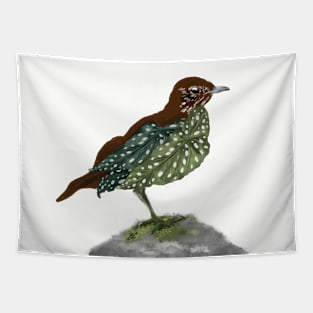 Woodthrush + Begonia Maculata Tapestry