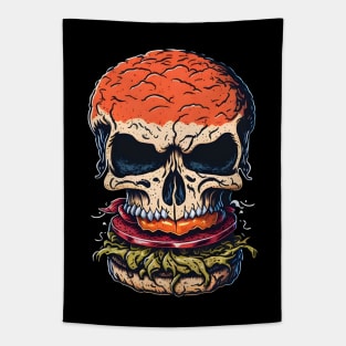 Scary Burger Skull Tapestry