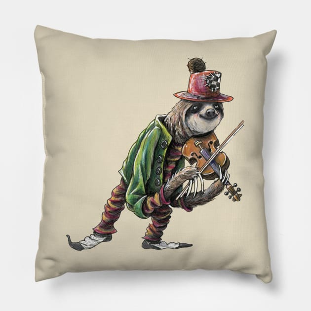 The Sloth Lad Pillow by JaxDavArts