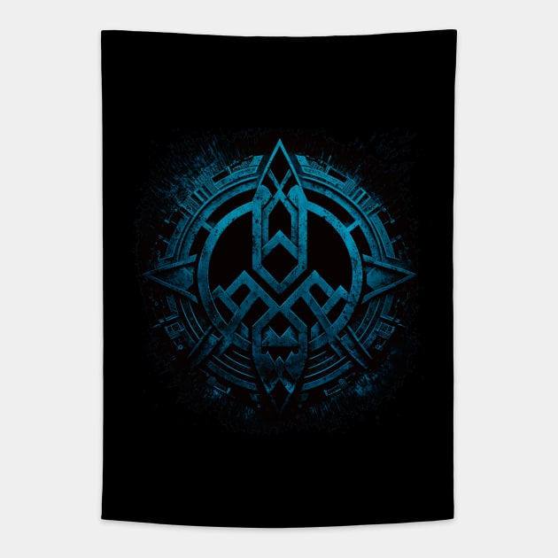 Metallic blue symbol Tapestry by NATLEX