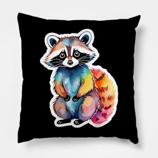 Raccoon Watercolor Pillow