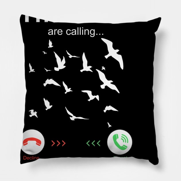 My Bird is calling i must go Pillow by Krysta Clothing