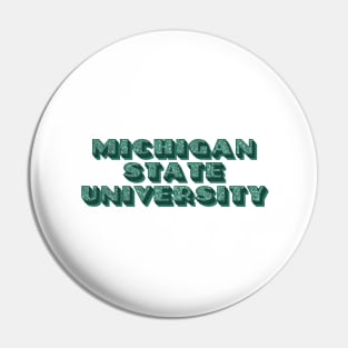 MICHSTATE glitter lettering Pin