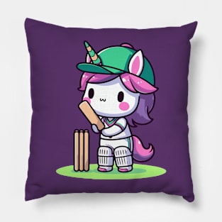 Cute unicorn Cricketer Pillow