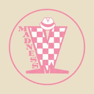 Madness Vintage Plastisol Texture Checkerboard Pink & White T-Shirt