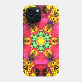 Psychedelic Hippie Flower Green Pink and Yellow Phone Case