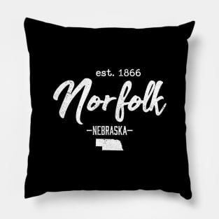 Norfolk Nebraska City State Vintage Pillow