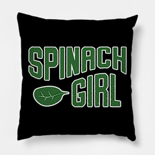 Veggie Spinach Girl Green Fan Pillow