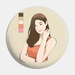 Toon asian woman Pin