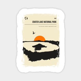 Crater Lake National Park Vintage Minimal Travel Poster Magnet