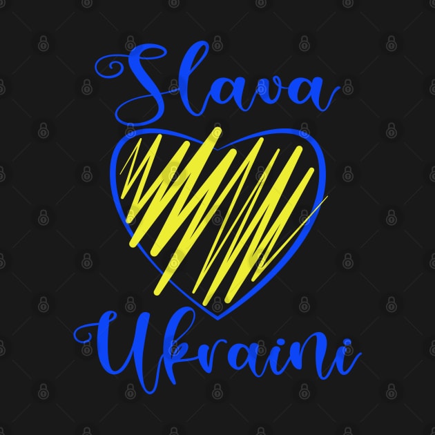 Slava Ukraini Glory to Ukraine heart black by Cute-Design