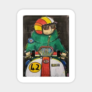 Retro Scooter, Classic Scooter, Scooterist, Scootering, Scooter Rider, Mod Art Magnet