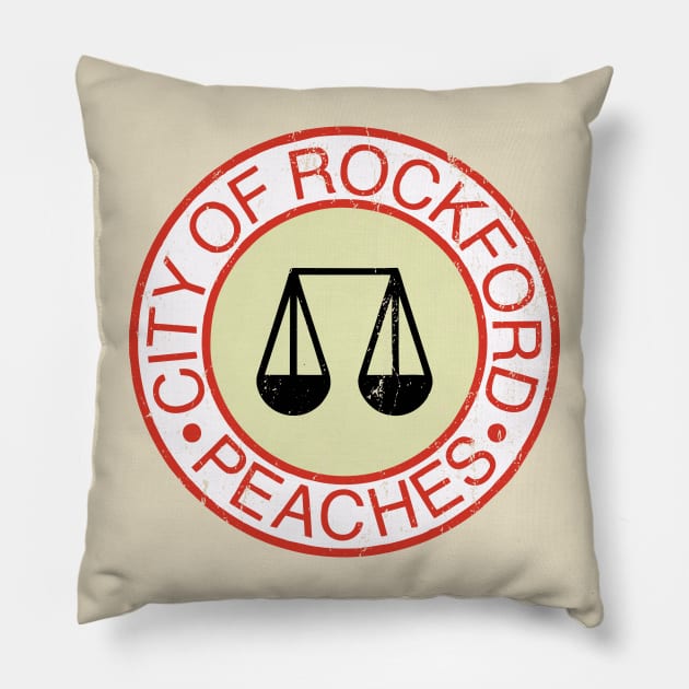 City of Rockford Peaches - Baseball Pillow by Shut Down!