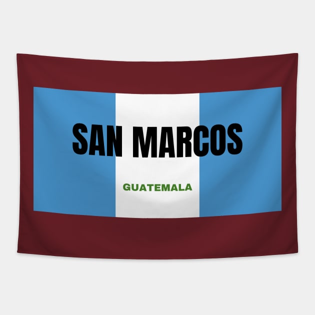 San Marcos City in Guatemala Flag Colors Tapestry by aybe7elf