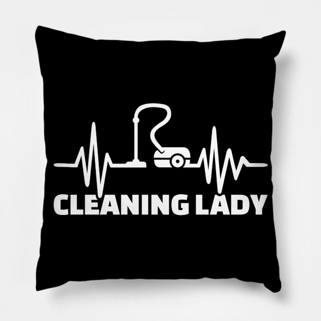 Cleaning lady frequency Pillow by Designzz