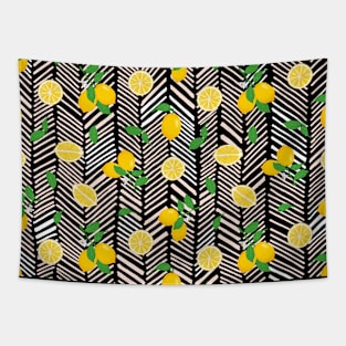 Herringbone Lemons Tapestry