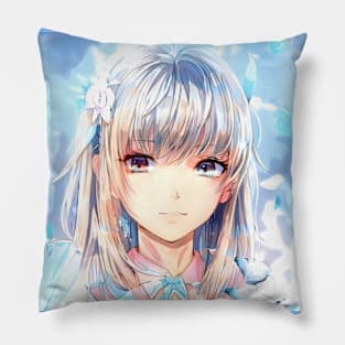 Flower Awesome Anime Girl Manga Pillow