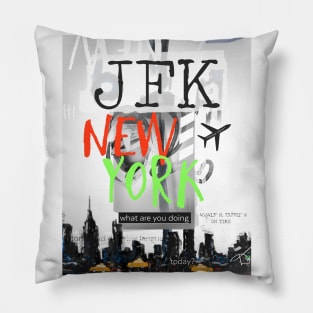 JFK New York collage Pillow