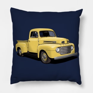 1950 Ford F1 Pickup Truck in yellow Pillow