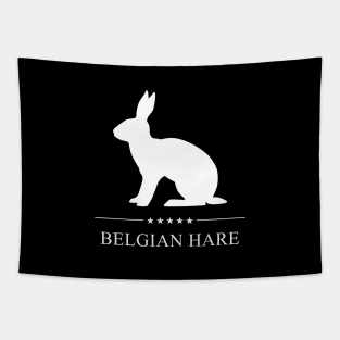 Belgian Hare Rabbit White Silhouette Tapestry