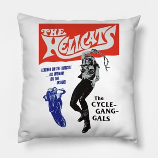 The Hellcats Retro Cult Classic Outlaw Biker Design Pillow