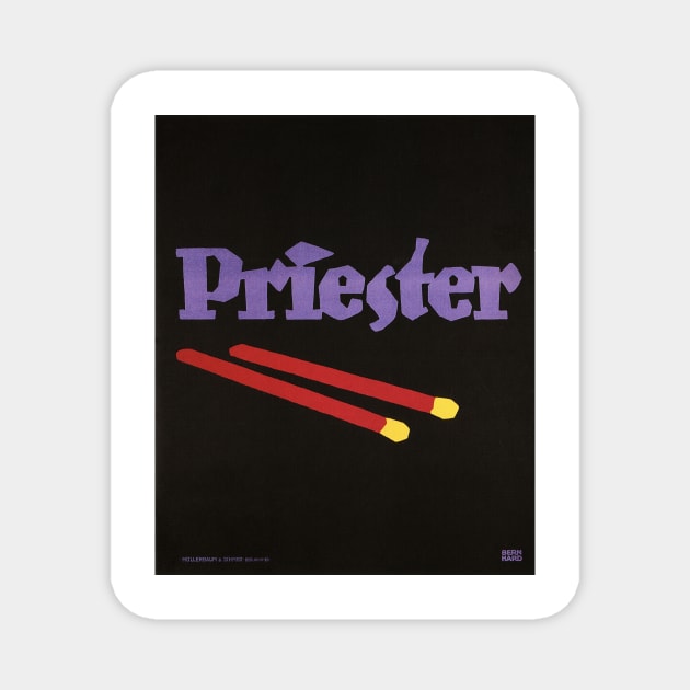 PRIESTER MATCHSTICKS c1910 by Lucian Bernhard Vintage German Sachplakat Style Magnet by vintageposters