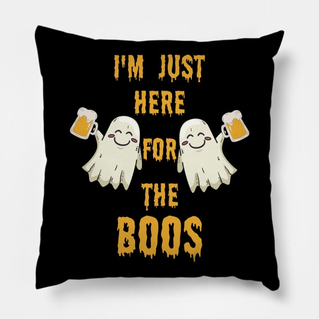 i'm Just Here For The Boos Funny Halloween Costume Gift Pillow by ForYouByAG