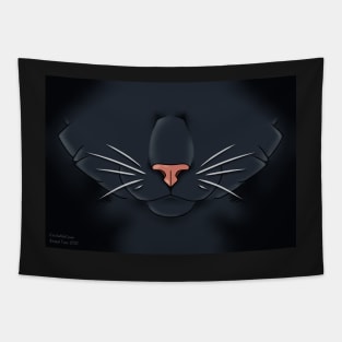 Black Cat Face Tapestry