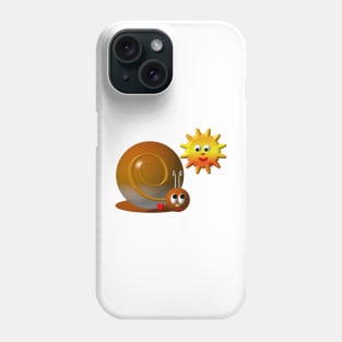 Cute Snail With Smiling Sun Phone Case