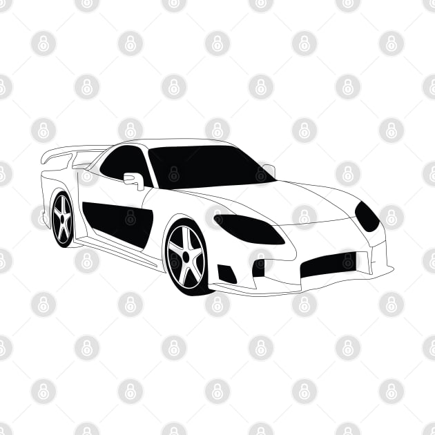 FF Mazda RX7 Black Outline by kindacoolbutnotreally