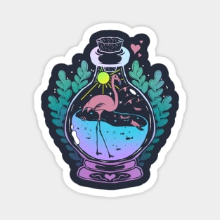 Sunny Flamingo Potion Magnet