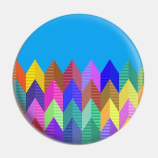 3d Vertical Colorful Chevron Pattern Pin