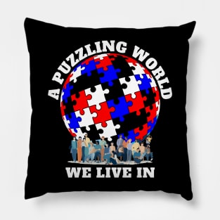 A Puzzling World Autism Awareness Pillow