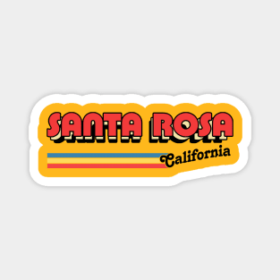 Santa Rosa, CA \/\/\/\ Retro Typography Design Magnet