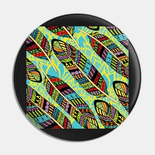 Colorful Crow Feathers Pin