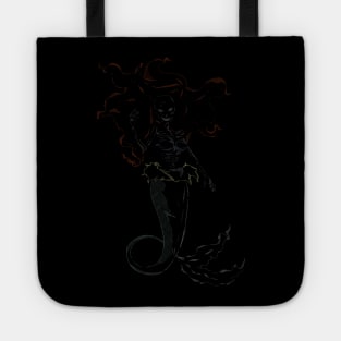 Mermaid Ariel skeleton black Tote