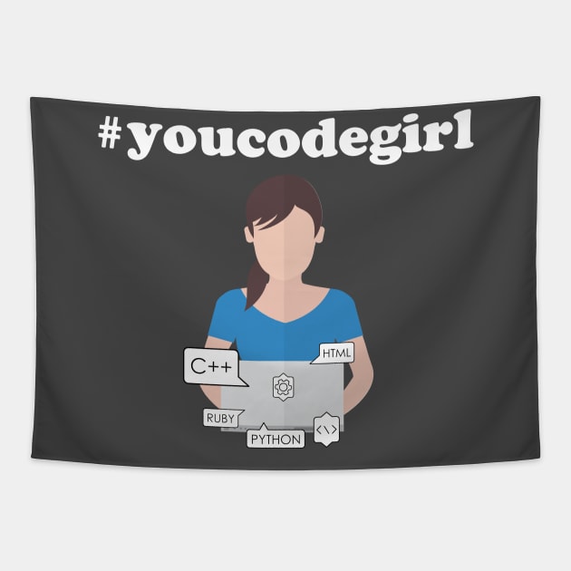 You Code Girl Tapestry by islander