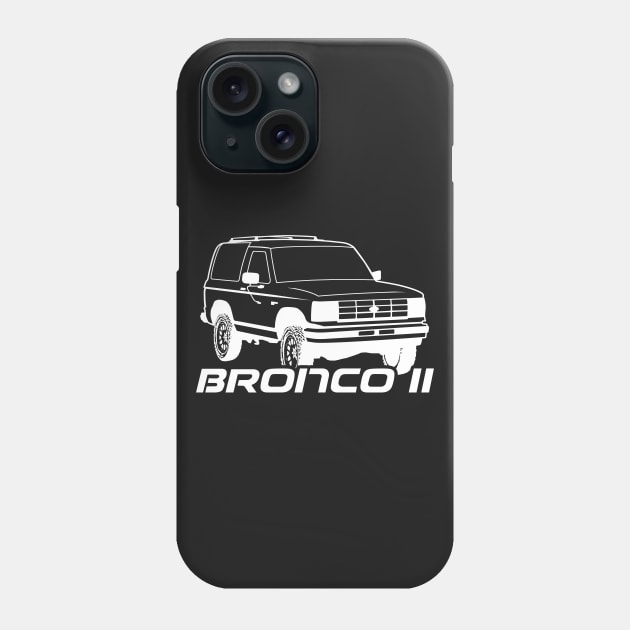 1989-1990 Ford Bronco II Black, with tires Phone Case by The OBS Apparel