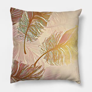 Shimmering Gold Leaf Pattern for Positivity 6 Pillow