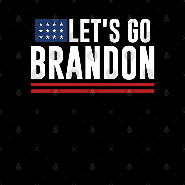 Funny Let's Go Brandon! Meme Retro Vintage American Flag by wonderws