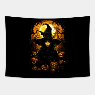 The Witches with pumpkin Tapestry