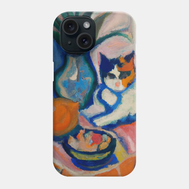 Still Life With a Cat in the Style of Matisse Phone Case by Star Scrunch