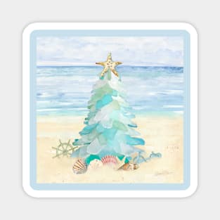 Coastal Seaglass Christmas Tree A Magnet