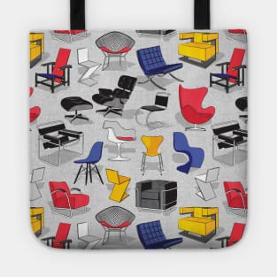 Have a seat in Bauhaus style and influence // pattern // cardboard grey background Tote