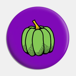 Green pumpkin pop art Pin