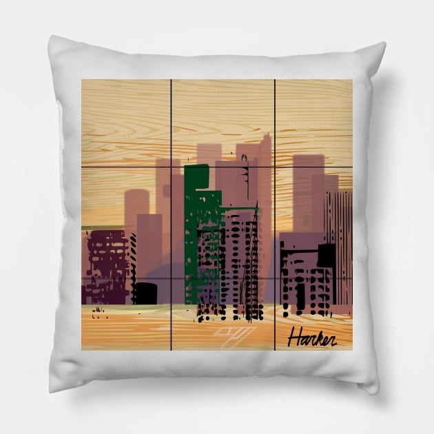 Downtown Square Pillow by charker