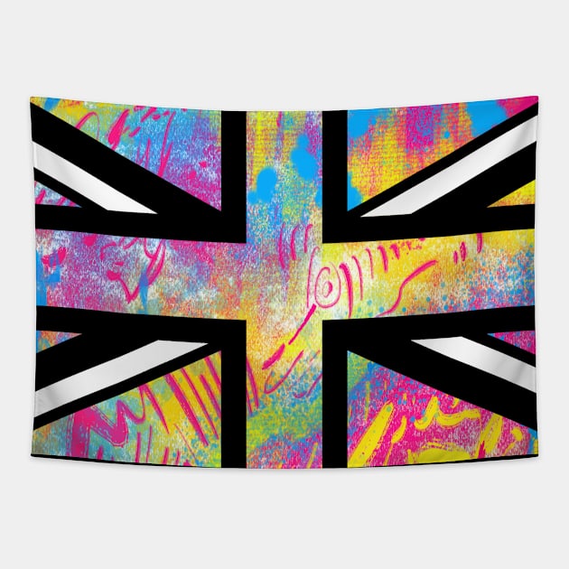 Pansexual Pride UK Flag Streetwear Style Tapestry by phoxydesign